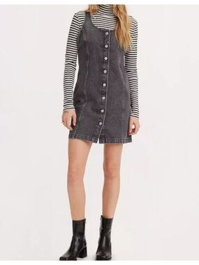 Levi’s Button-Front Black Denim Tank Dress